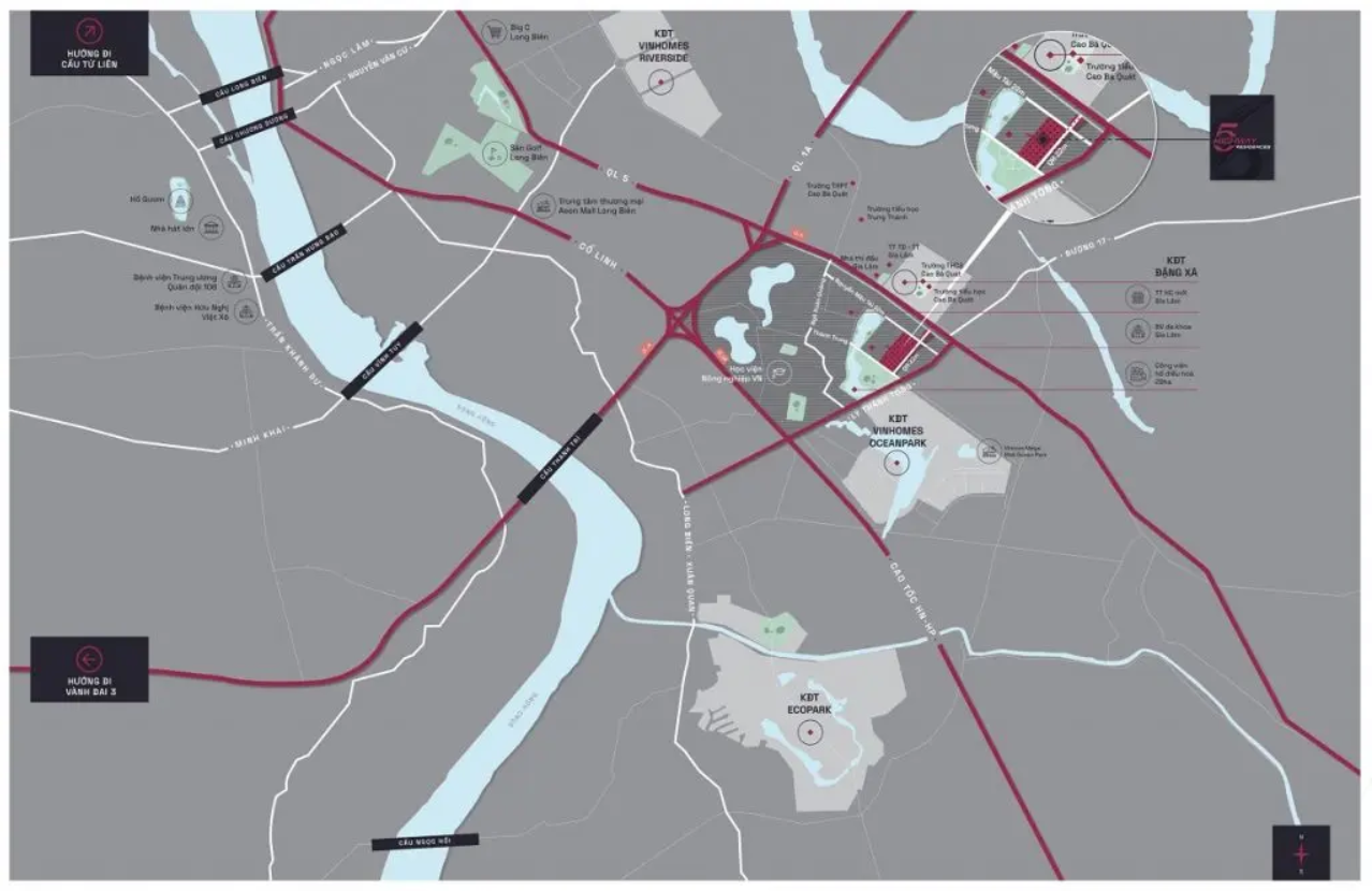 Đường đến Hanoi Oriental Gia Lâm