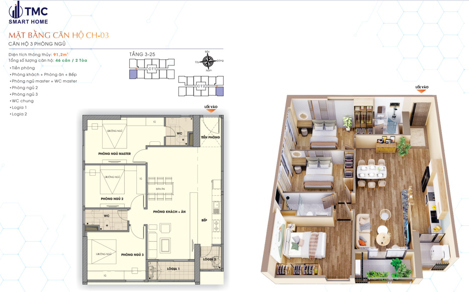 Mặt bằng thiết kế TMC Smart Home 