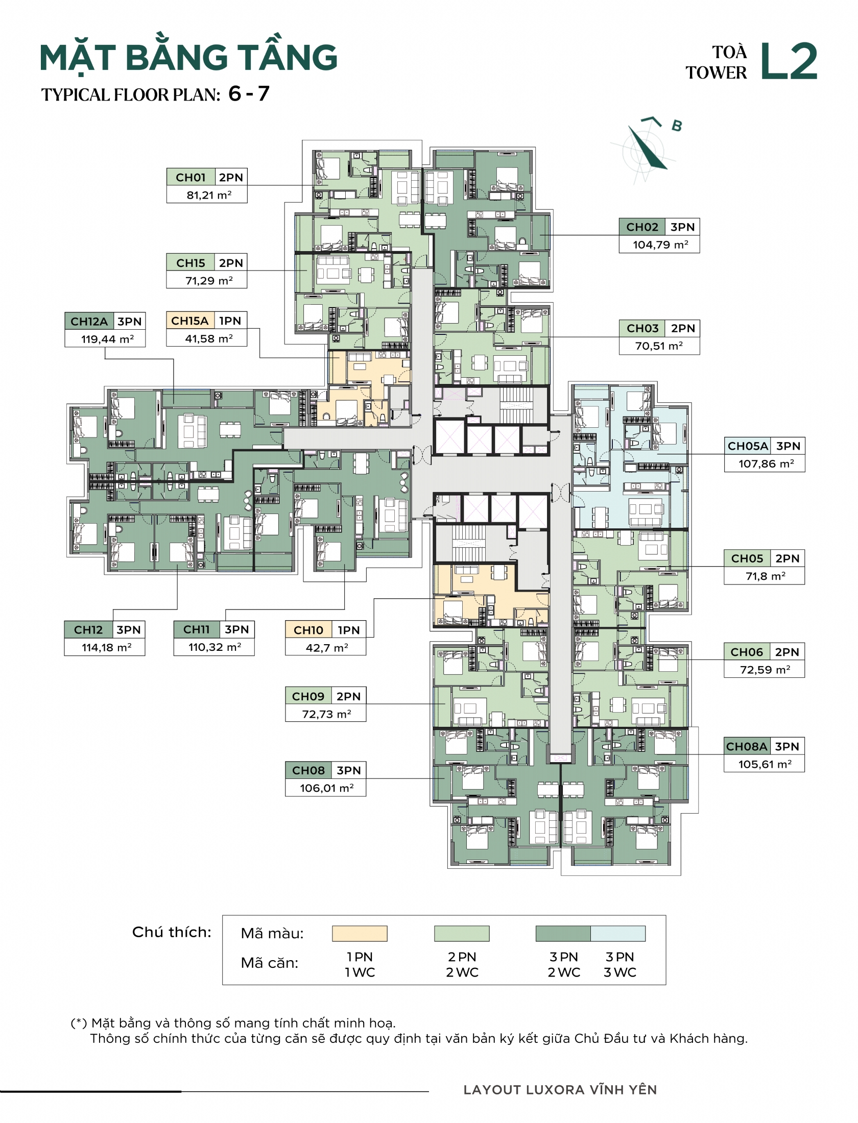 Các loại hình sản phẩm Luxora Vĩnh Yên