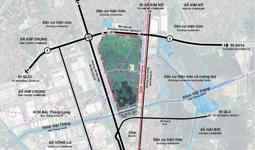 Vị trí InterCentral Đông Anh