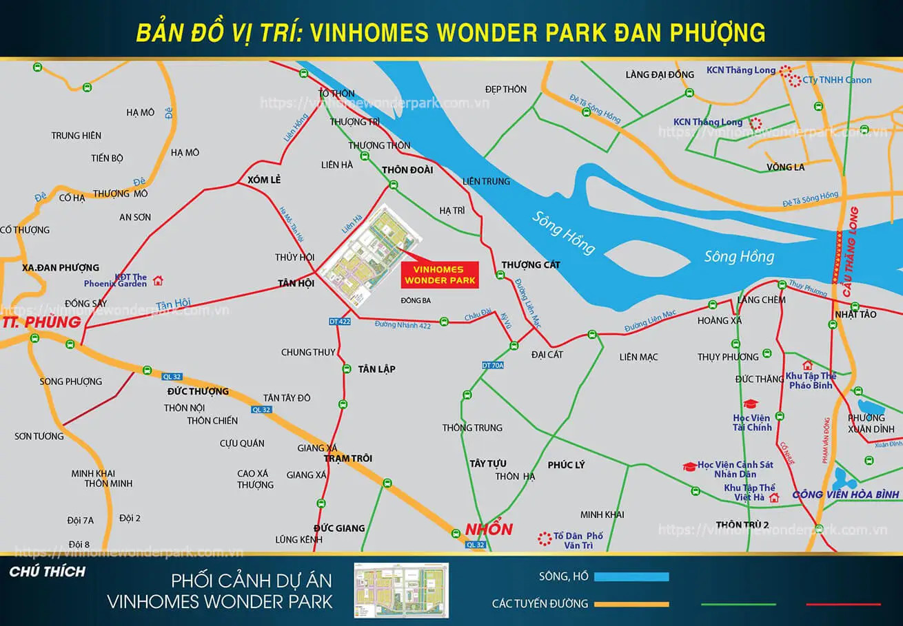 Vị trí Vinhomes Wonder City Đan Phượng- Cập nhật mới nhất 2