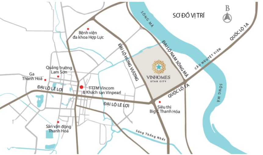 Vị trí The Royal Residence Vinhomes Star City Thanh Hóa