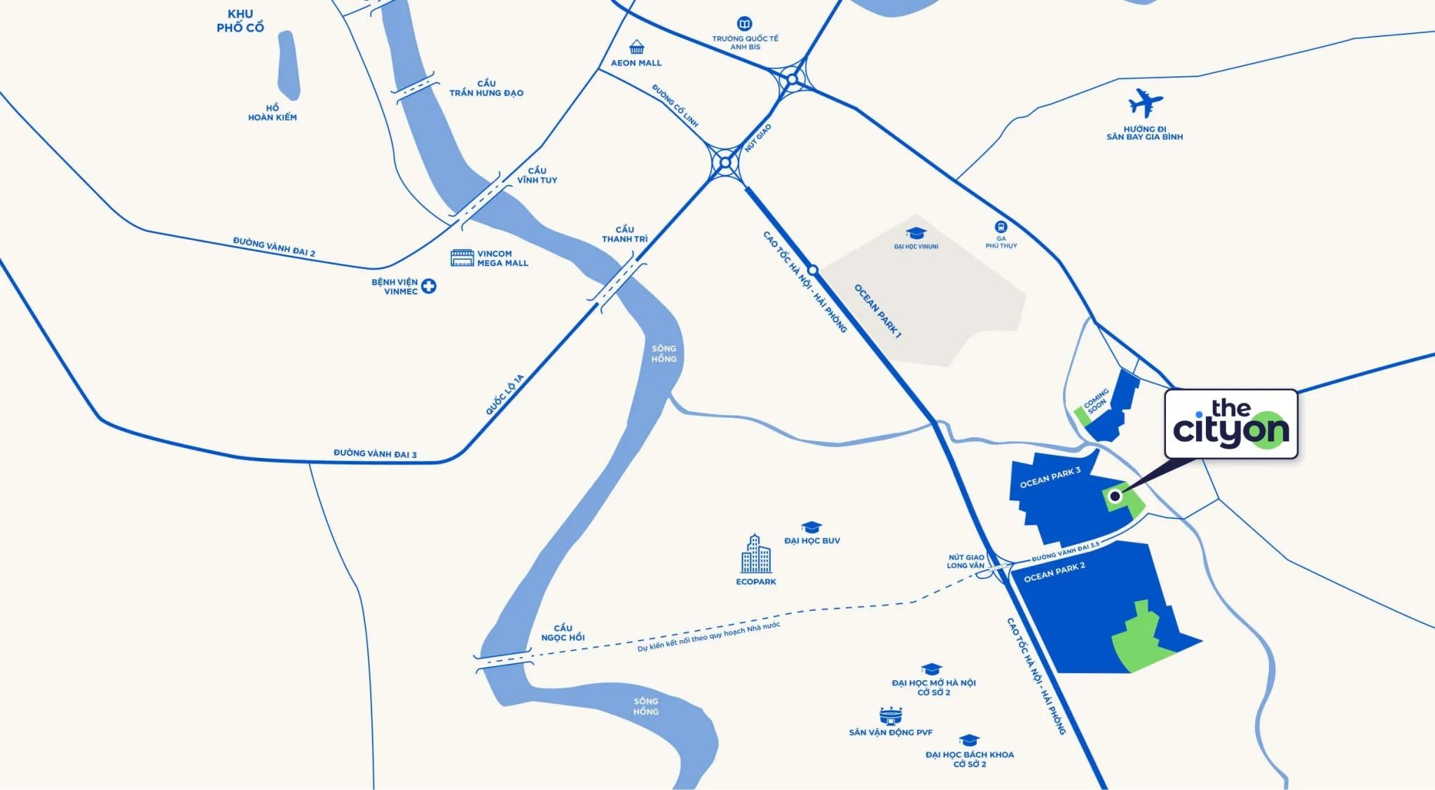 Vị trí The Cityon Imperia: Tọa độ kim cương tại trung tâm Ocean Park 3