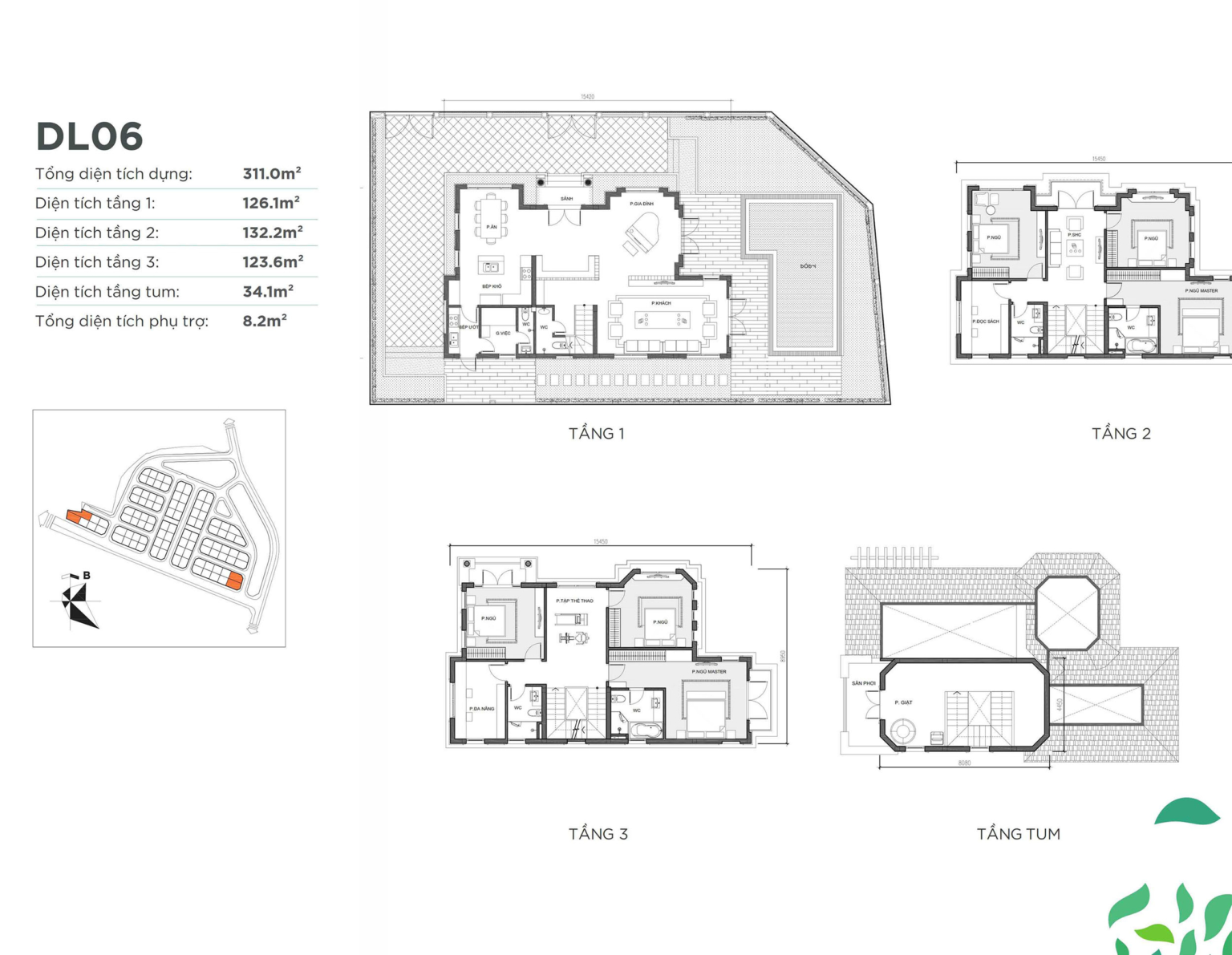 Thiết kế mặt bằng các sản phẩm chính tại Vinhomes Green Villas
