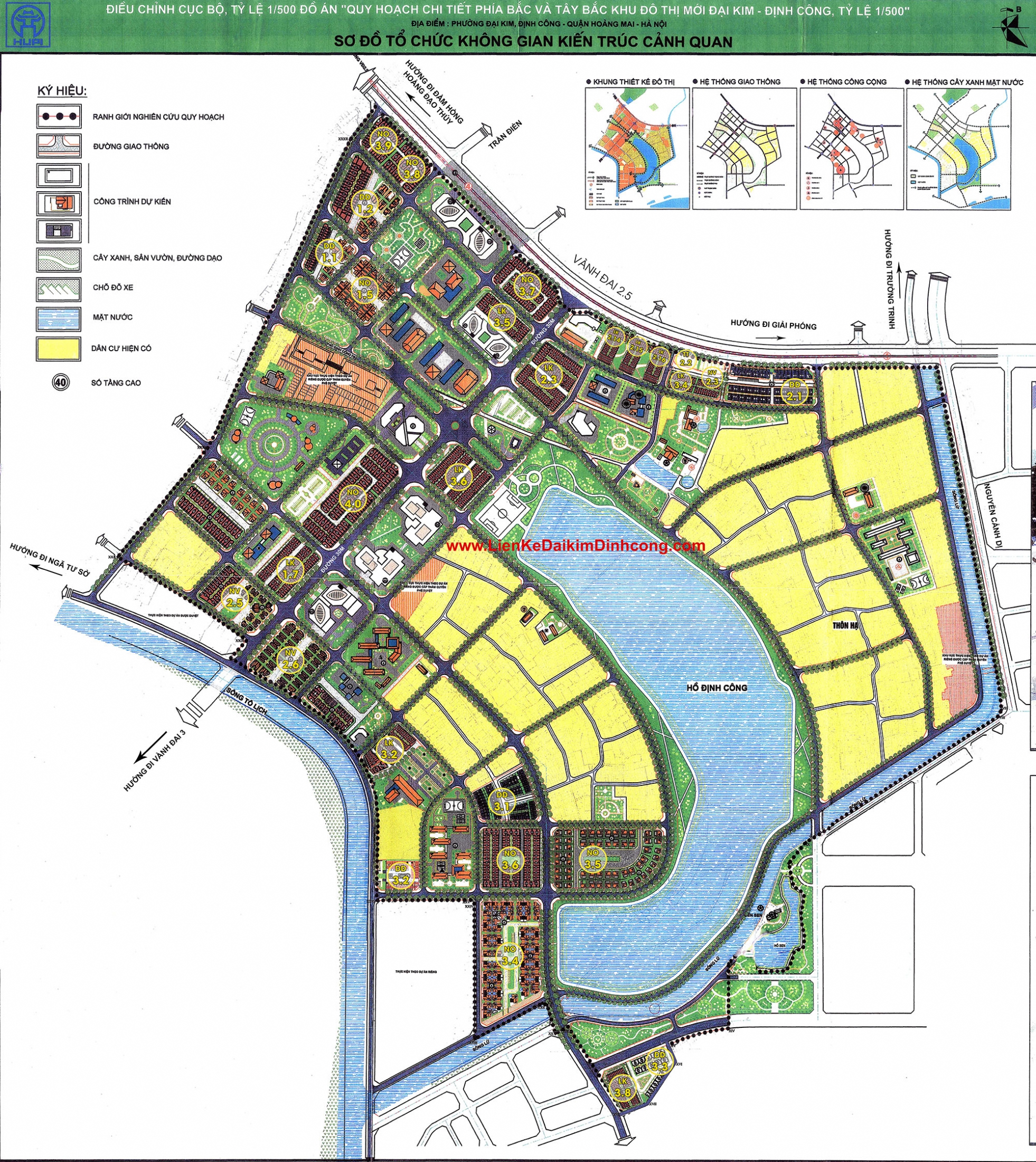 Mặt bằng thiết kế khu đô thị Đại Kim Định Công