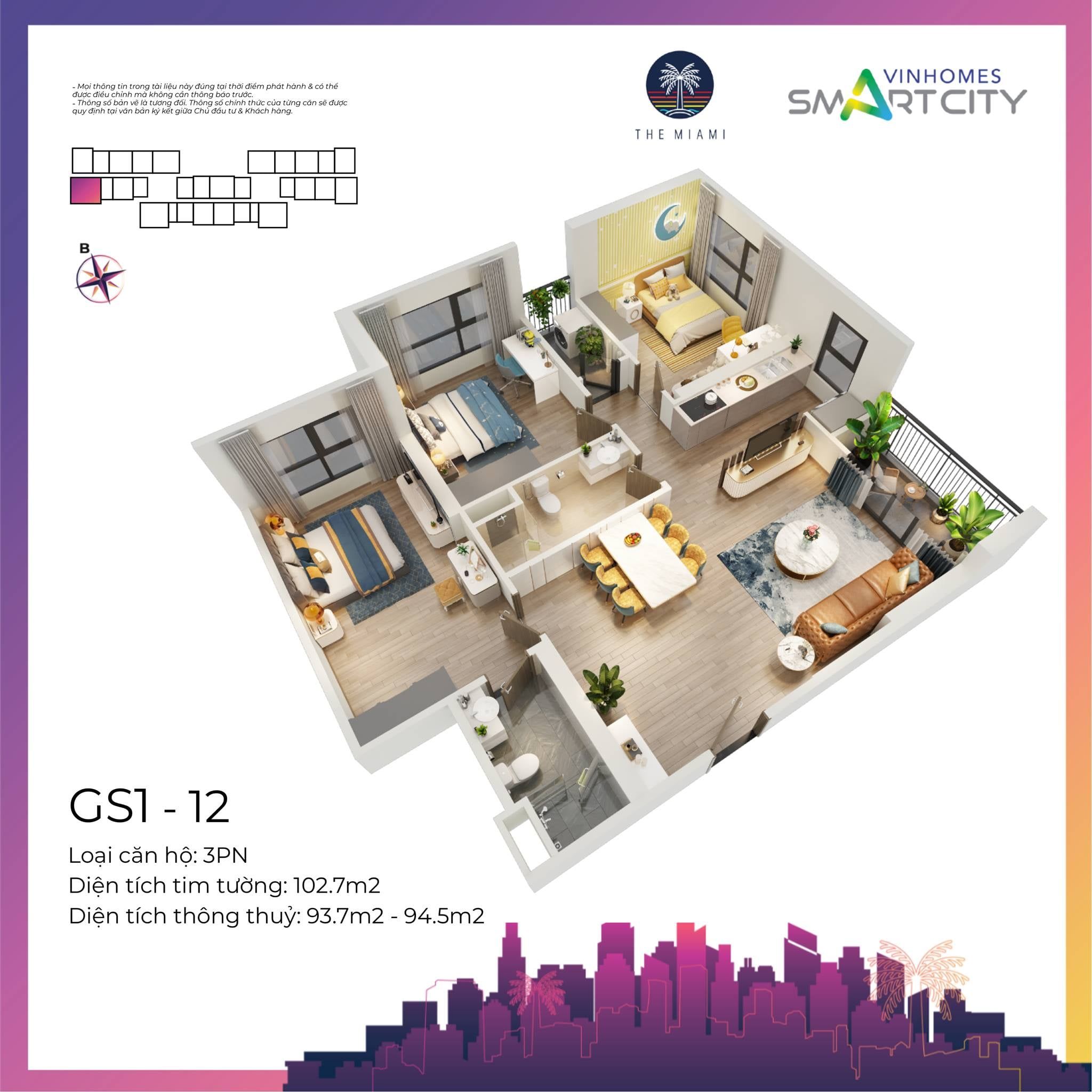 Các loại hình sản phẩm The Miami Vinhomes Smart City Tây Mỗ