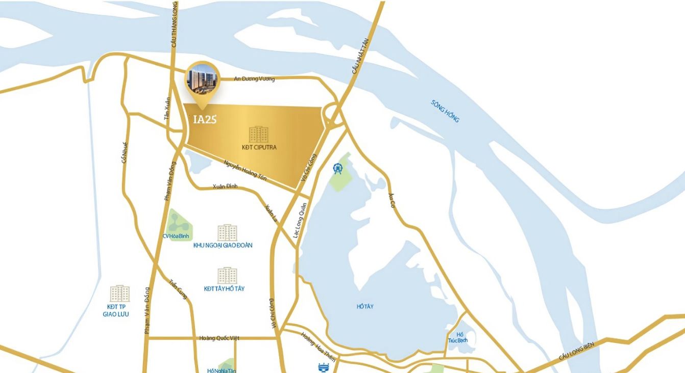 Vị trí căn hộ chung cư thương mại IA25 Ciputra