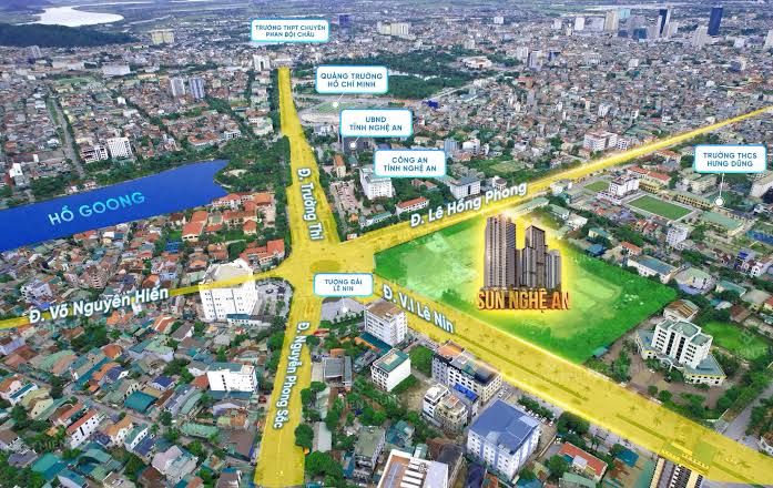 Vị trí Sun Glory Residence Trường Vinh Nghệ An