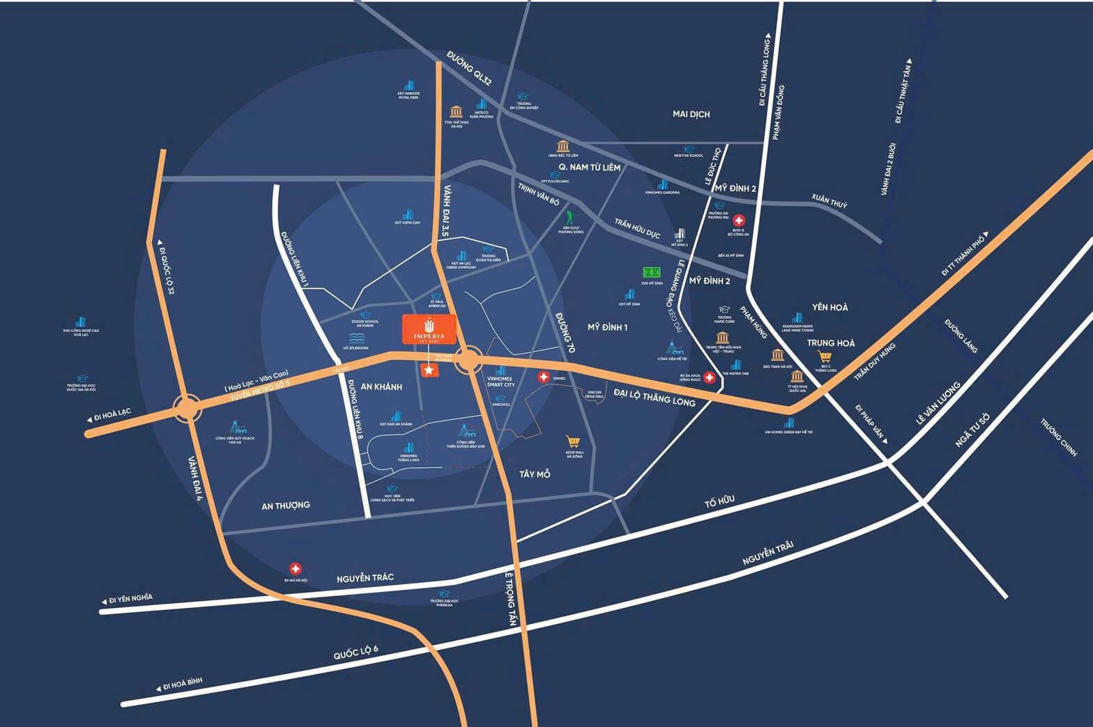 Vị trí Imperia Sky Park Nam An Khánh và vai trò trung tâm mới phía Tây Hà Nội