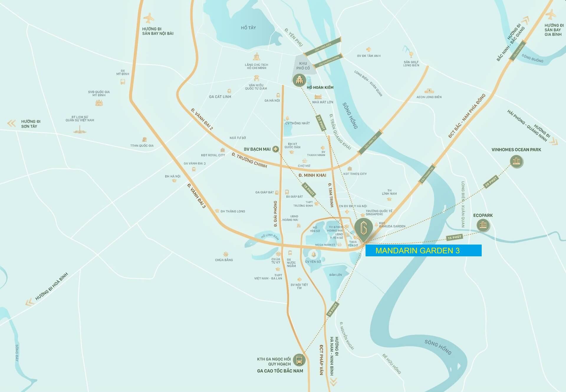 Vị trí Mandarin Garden 3 Yên Sở