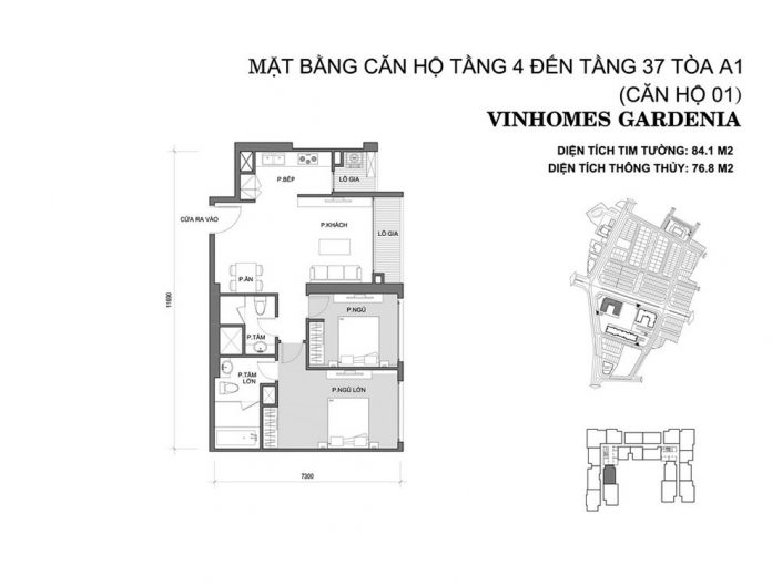 Thiết kế mặt bằng dự án Vinhomes Gardenia Mỹ Đình
