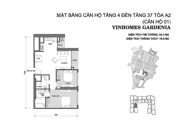 Thiết kế mặt bằng dự án Vinhomes Gardenia Mỹ Đình