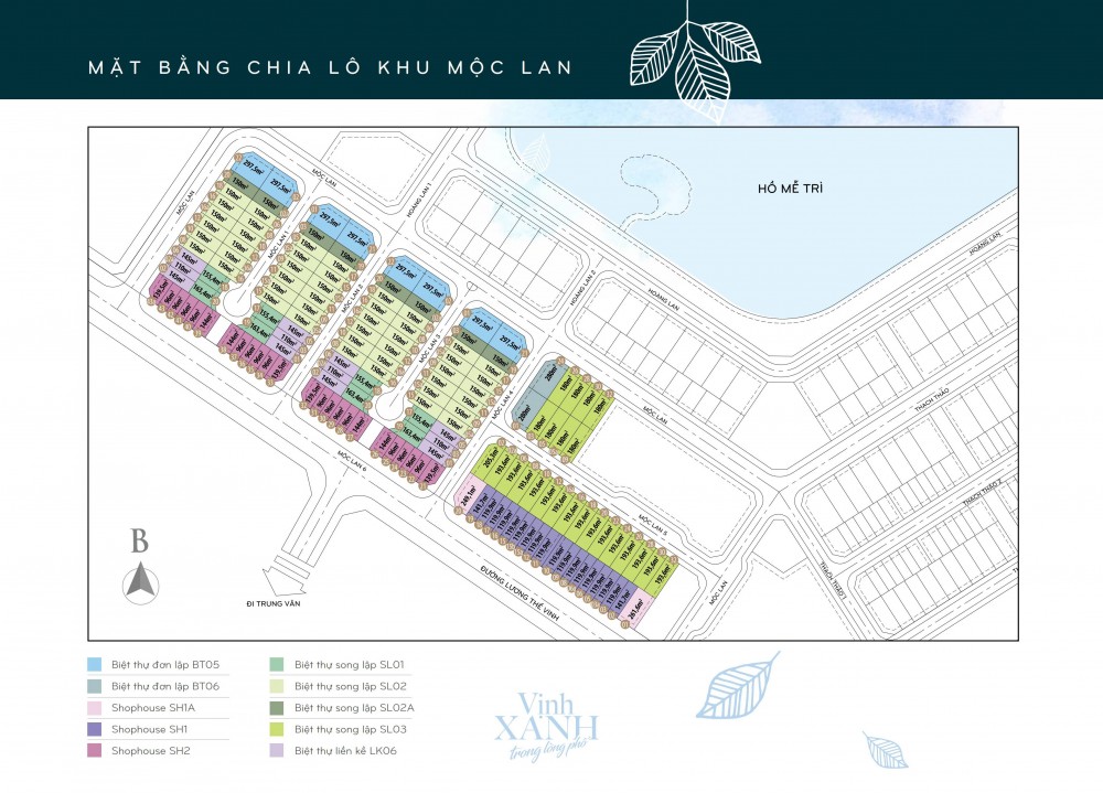 Mặt bằng khu Mộc Lan Vinhomes Green Bay