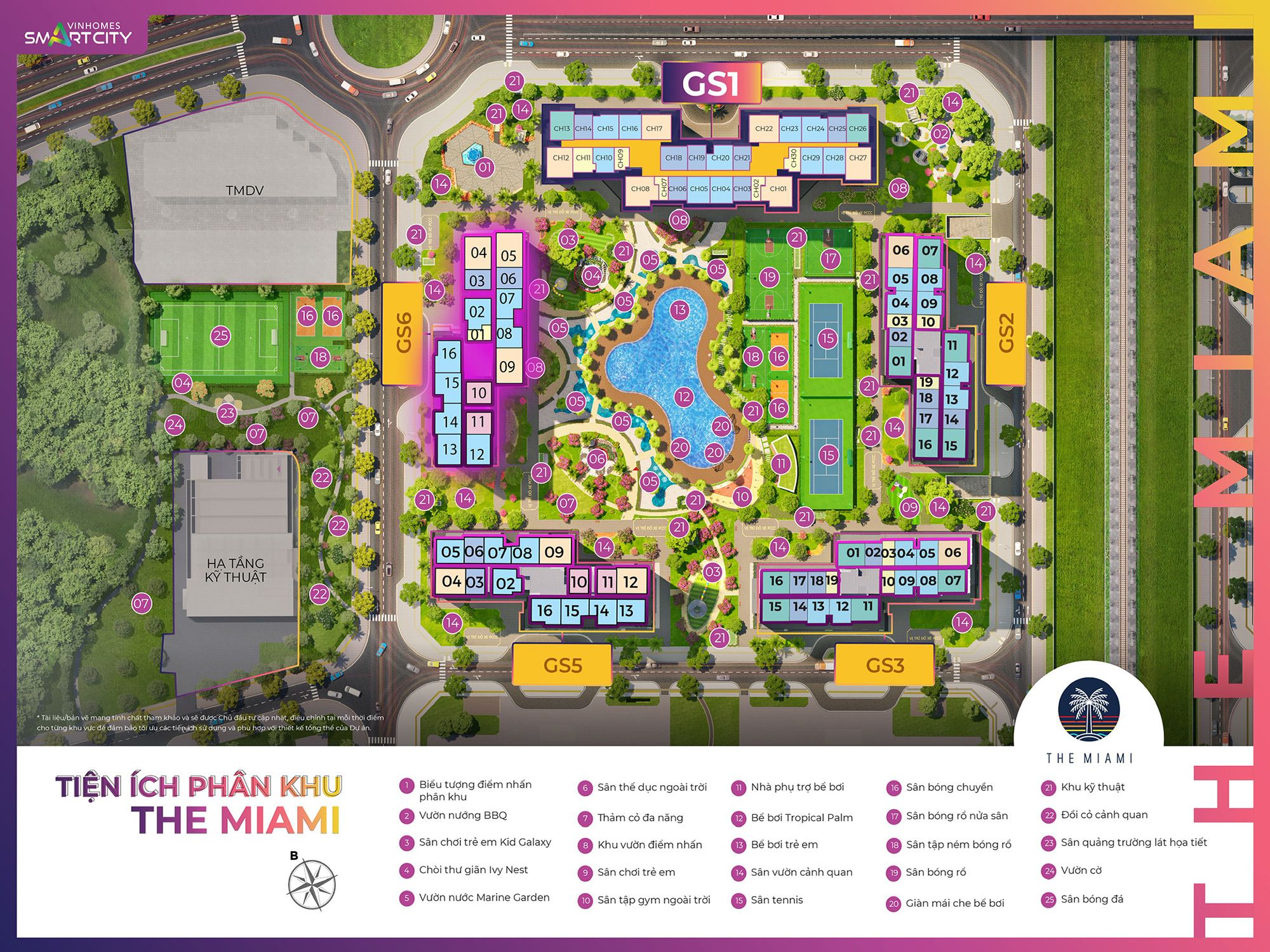 Mặt bằng thiết kế The Miami Vinhomes Smart City Tây Mỗ
