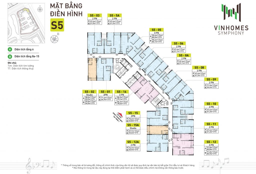 mặt bằng thiết kế chung cư Vinhomes Symphony