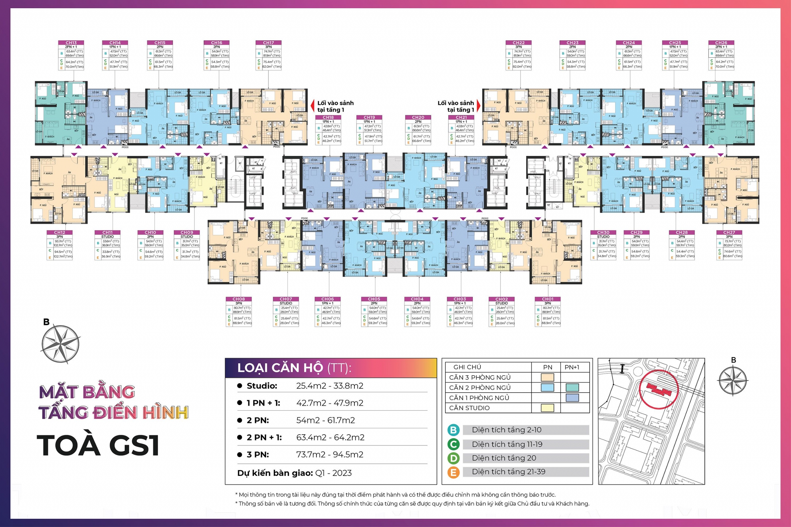 Mặt bằng thiết kế The Miami Vinhomes Smart City Tây Mỗ