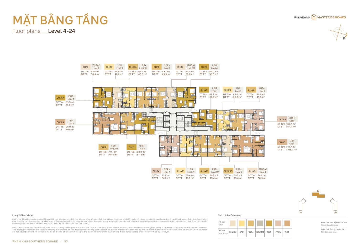 Mặt bằng thiết kế Masteri Trinity Square Ocean Park 2 Hưng Yên