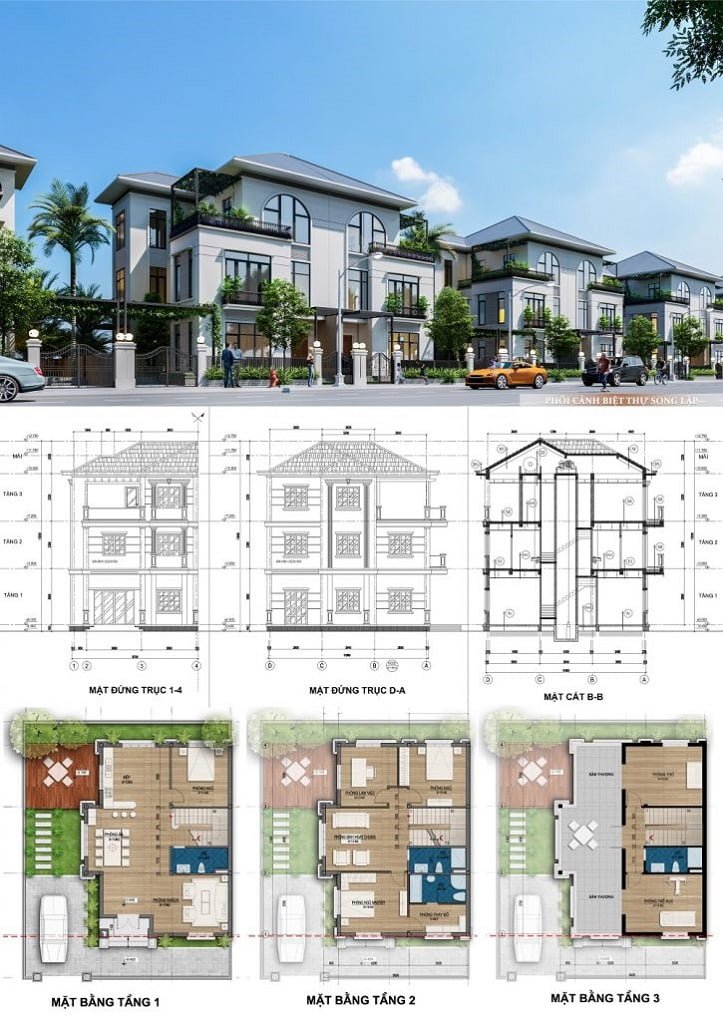 Cho thuê biệt thự Mê Linh Vista City (KĐT Minh Đức)
