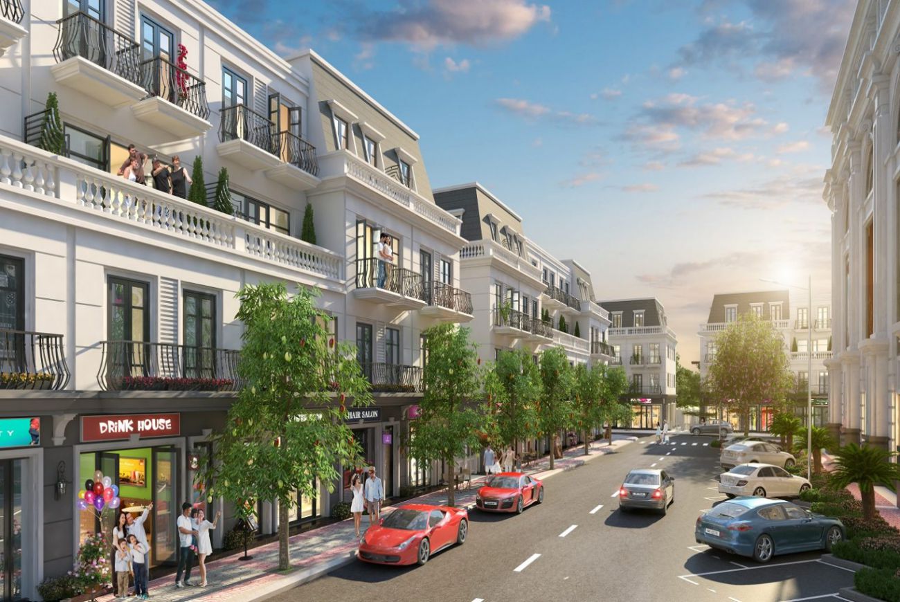Phối cảnh shophouse tại dự án Vinhomes Móng Cái.