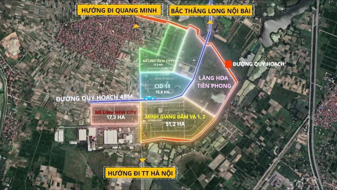 Đường đến dự án Quang Minh Vinaconex 2 Mê Linh