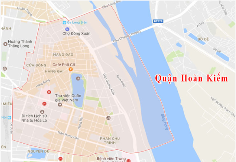 Vị trí địa lý quận Hoàn Kiếm