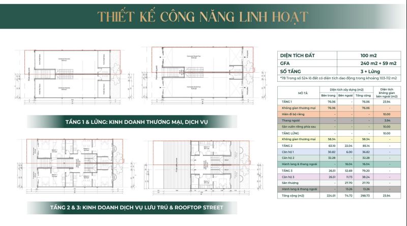 Mặt bằng thiết kế KVG Mozzadiso