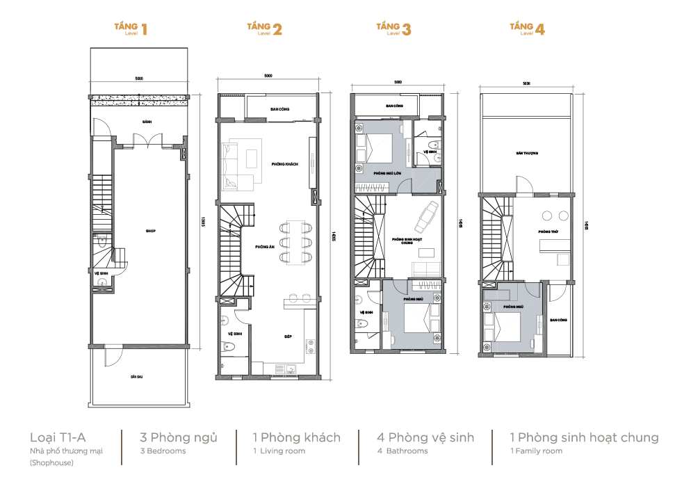 Mặt bằng thiết kế Shophouse Vinhomes Thăng Long