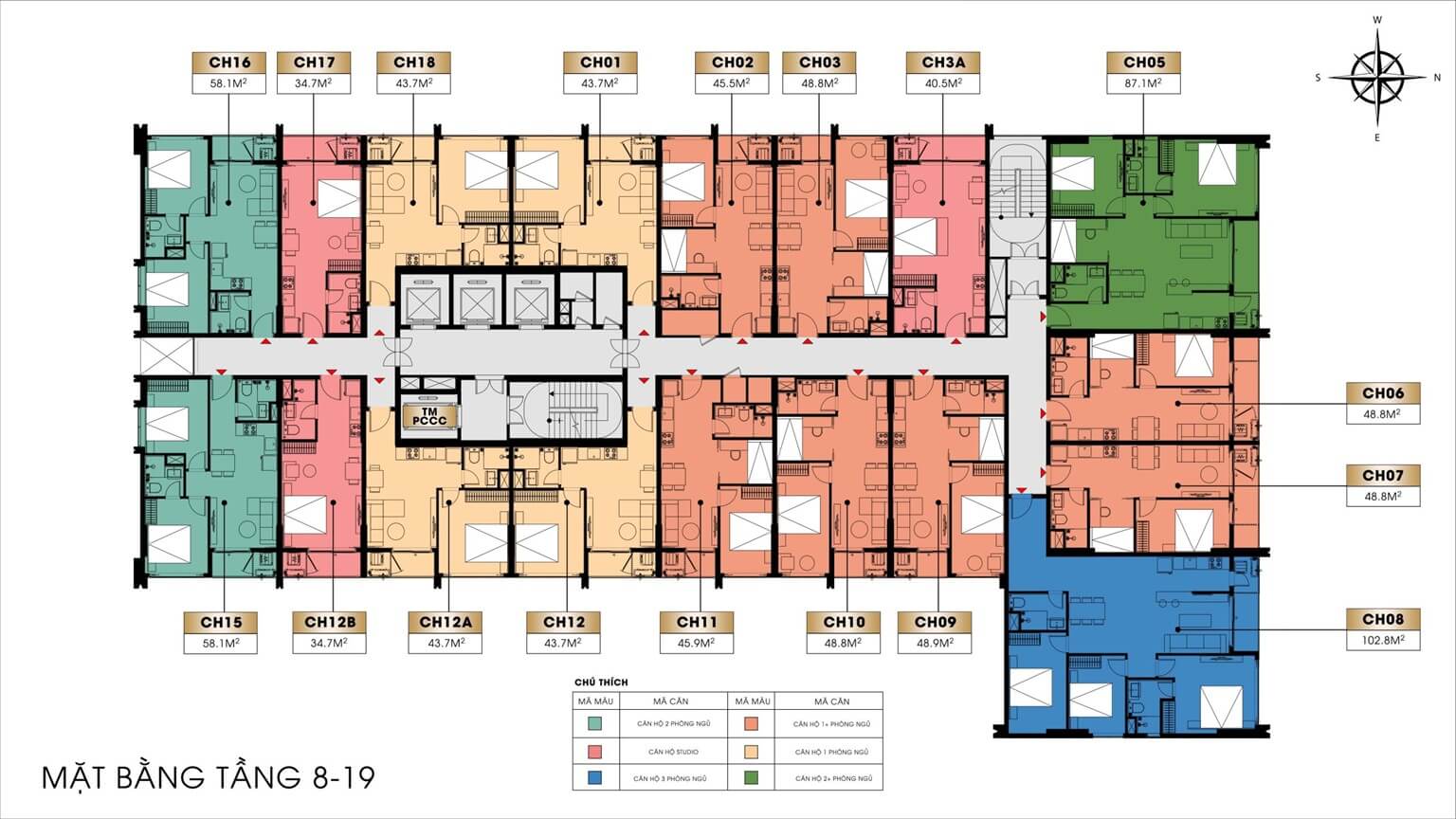 Mặt bằng thiết kế Sun Saphia Residence Đà Nẵng