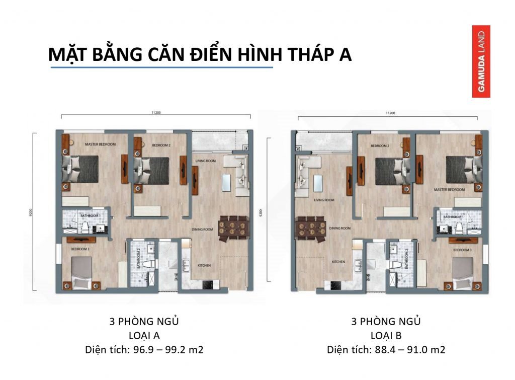 Thiết kế căn hộ chung cư dự án Central Residence Gamuda Yên Sở