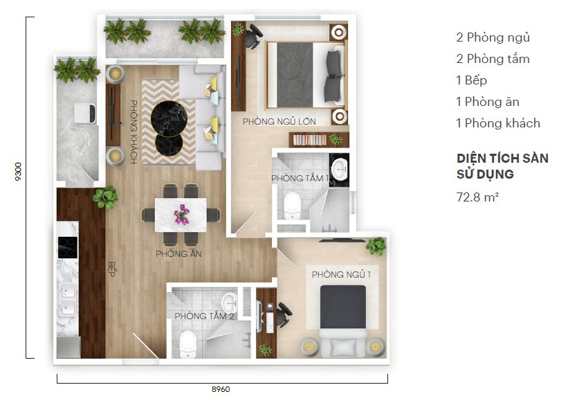 Thiết kế căn hộ chung cư dự án Central Residence Gamuda Yên Sở