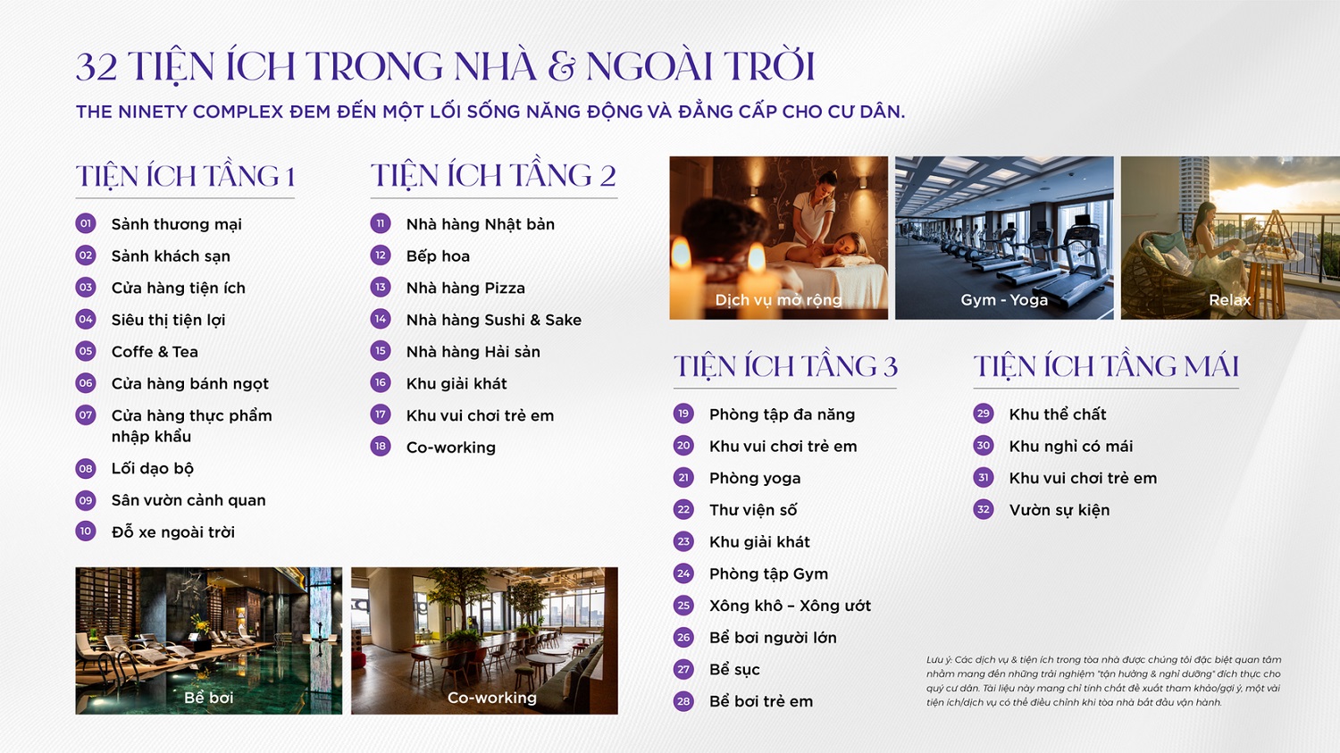 Tiện ích dự án The Ninety Complex 90 Đường Láng