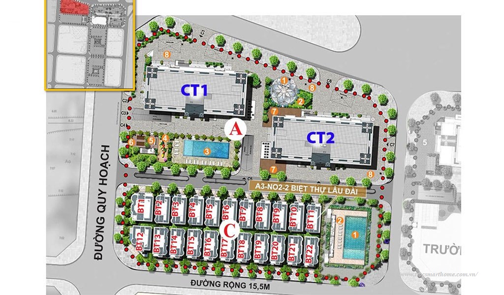 Mặt bằng thiết kế TMC Smart Home 