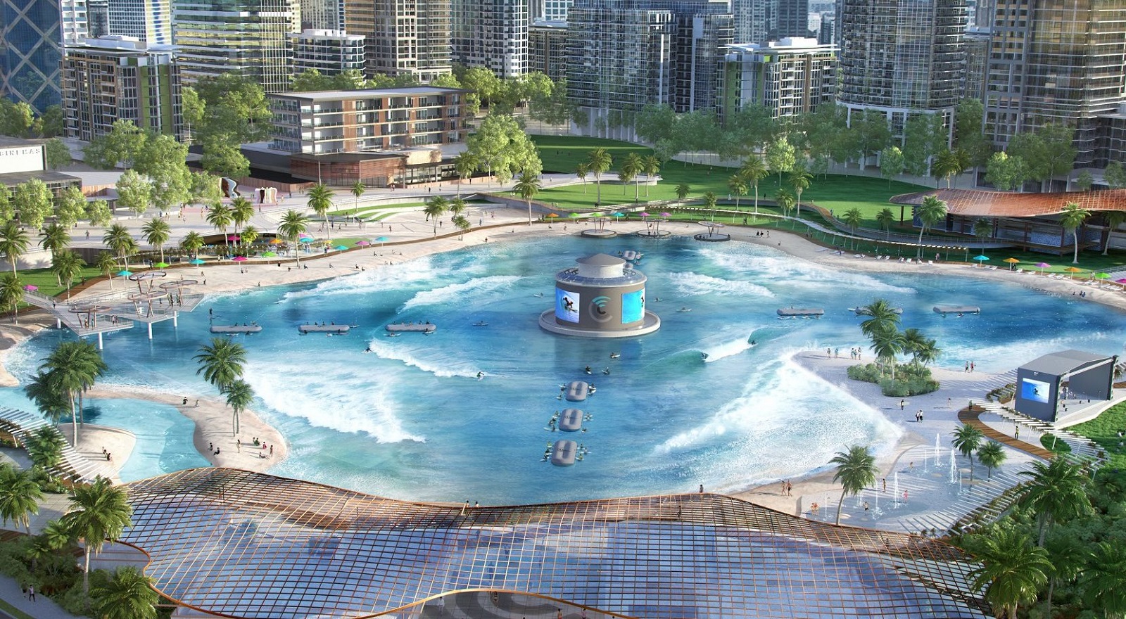 Bể bơi tạo sóng Vinhomes Dream City 