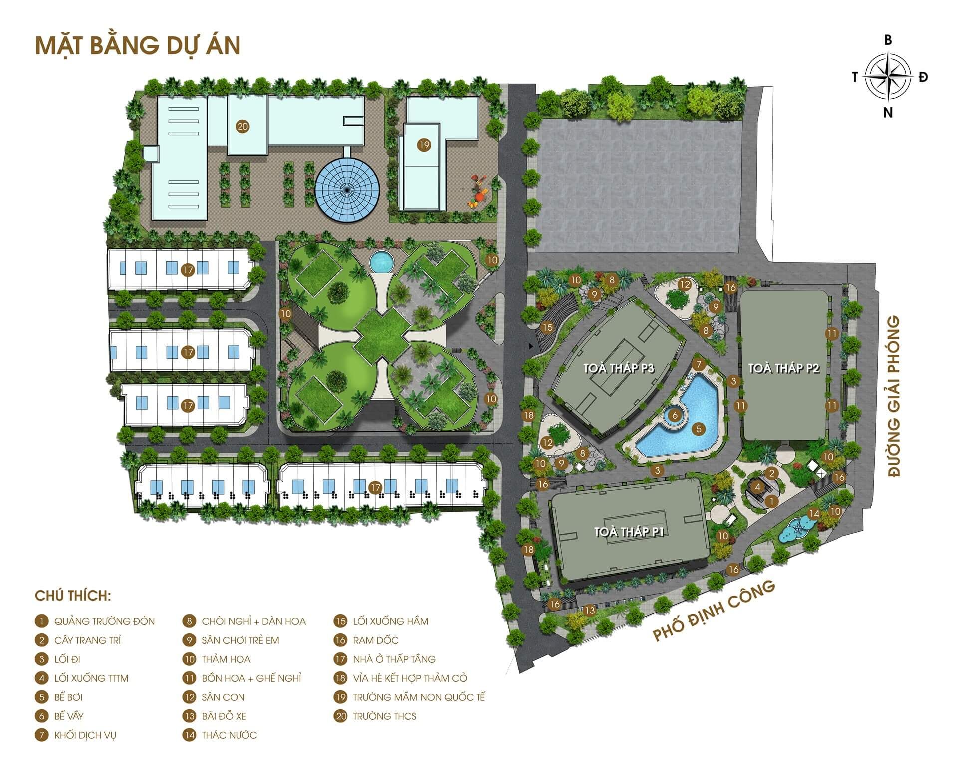 Mặt bằng thiết kế The Queen – 360 Giải Phóng