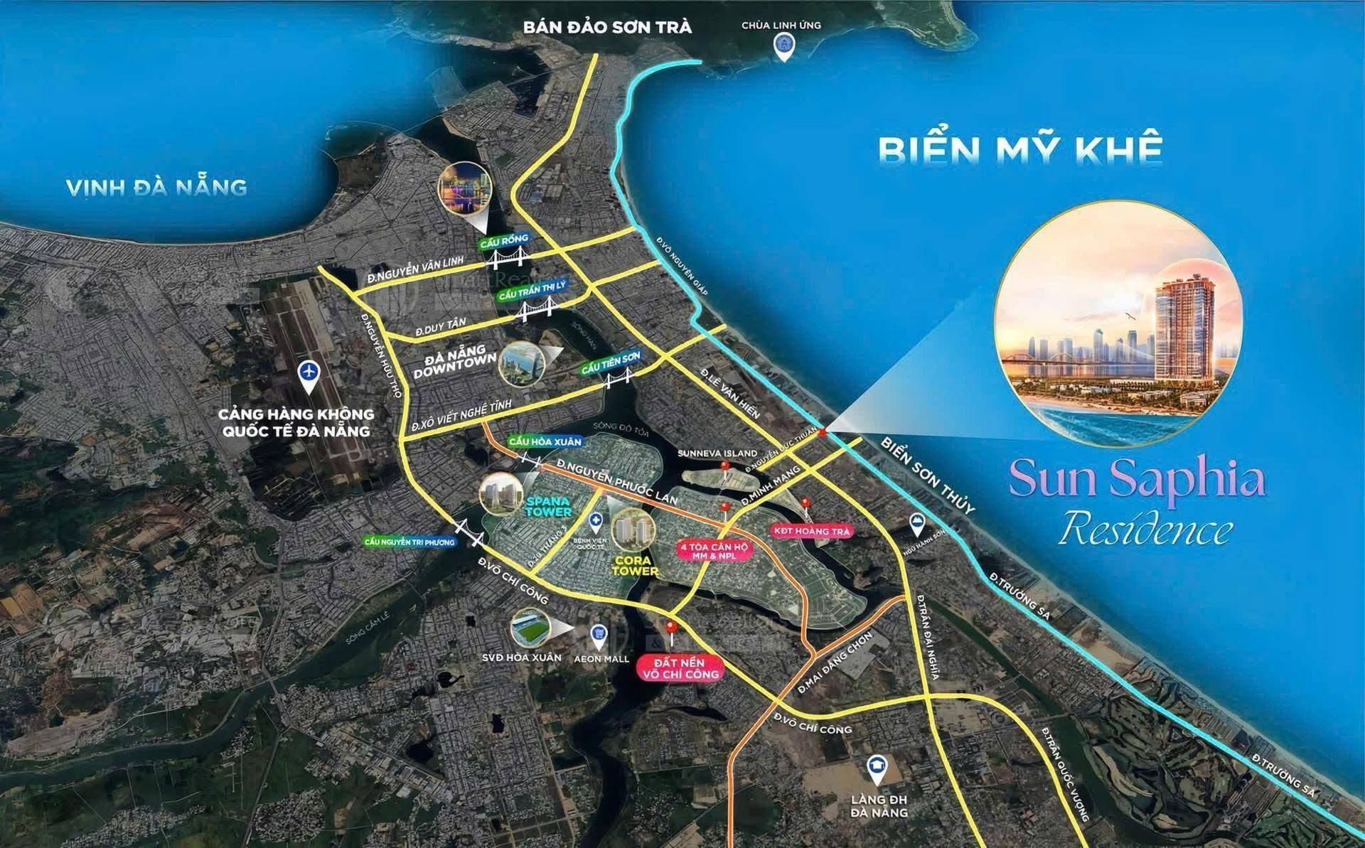 Vị trí dự án Sun Saphia Residence Đà Nẵng