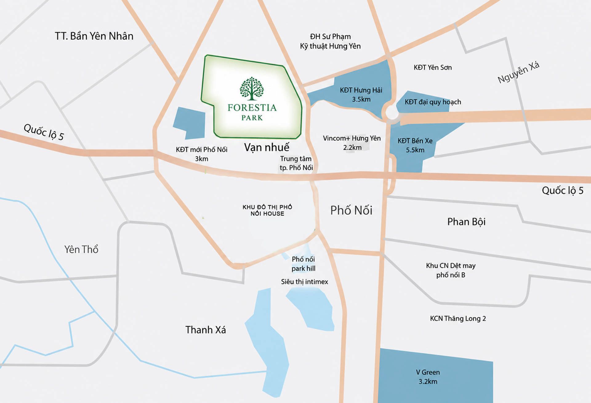 Vị trí Forestia Park MIK Phố Nối
