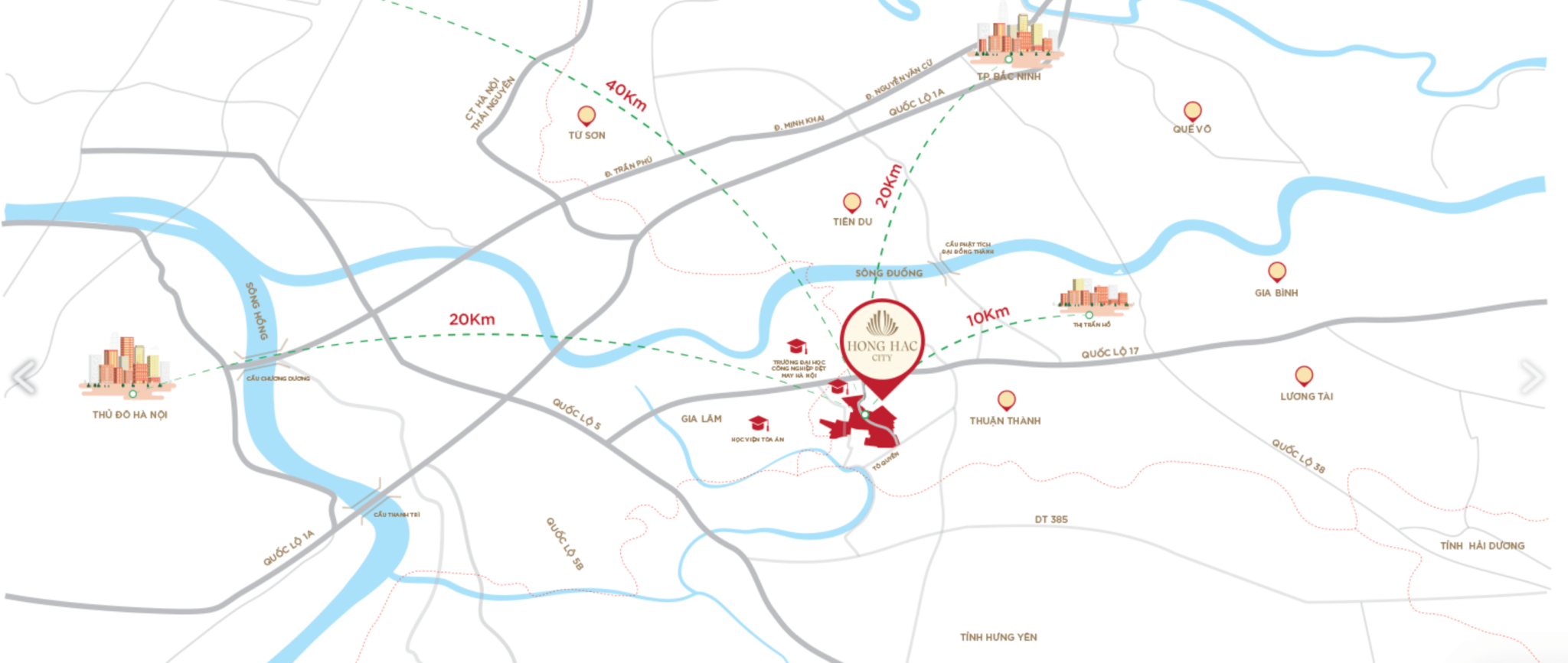 Vị trí Hồng Hạc City Thuận Thành, Bắc Ninh