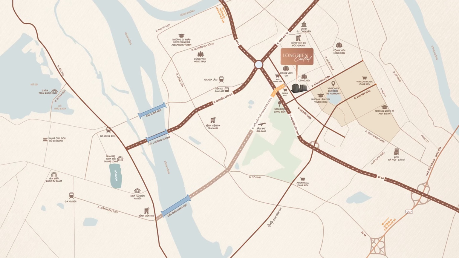 Vị trí Long Biên Central
