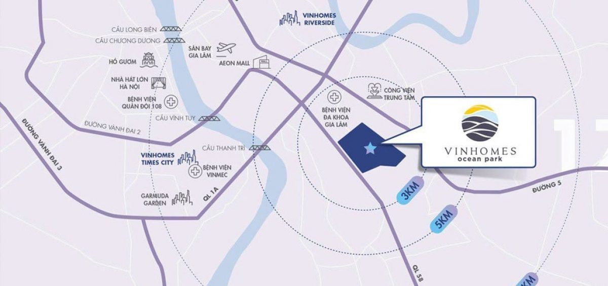 Vị trí dự án The London Vinhomes Ocean Park Gia Lâm