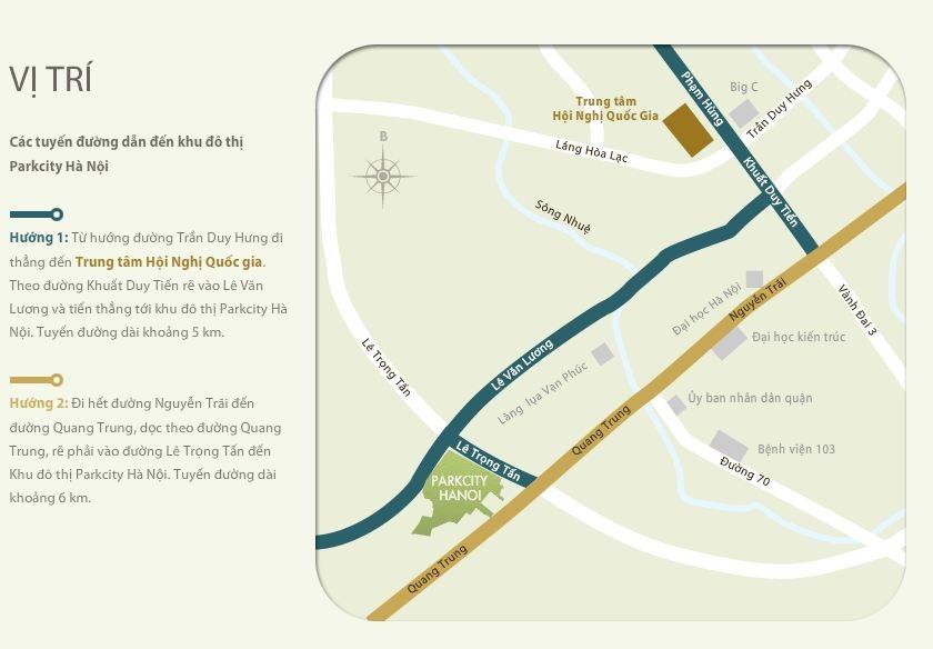 Vị trí ParkCity Hanoi