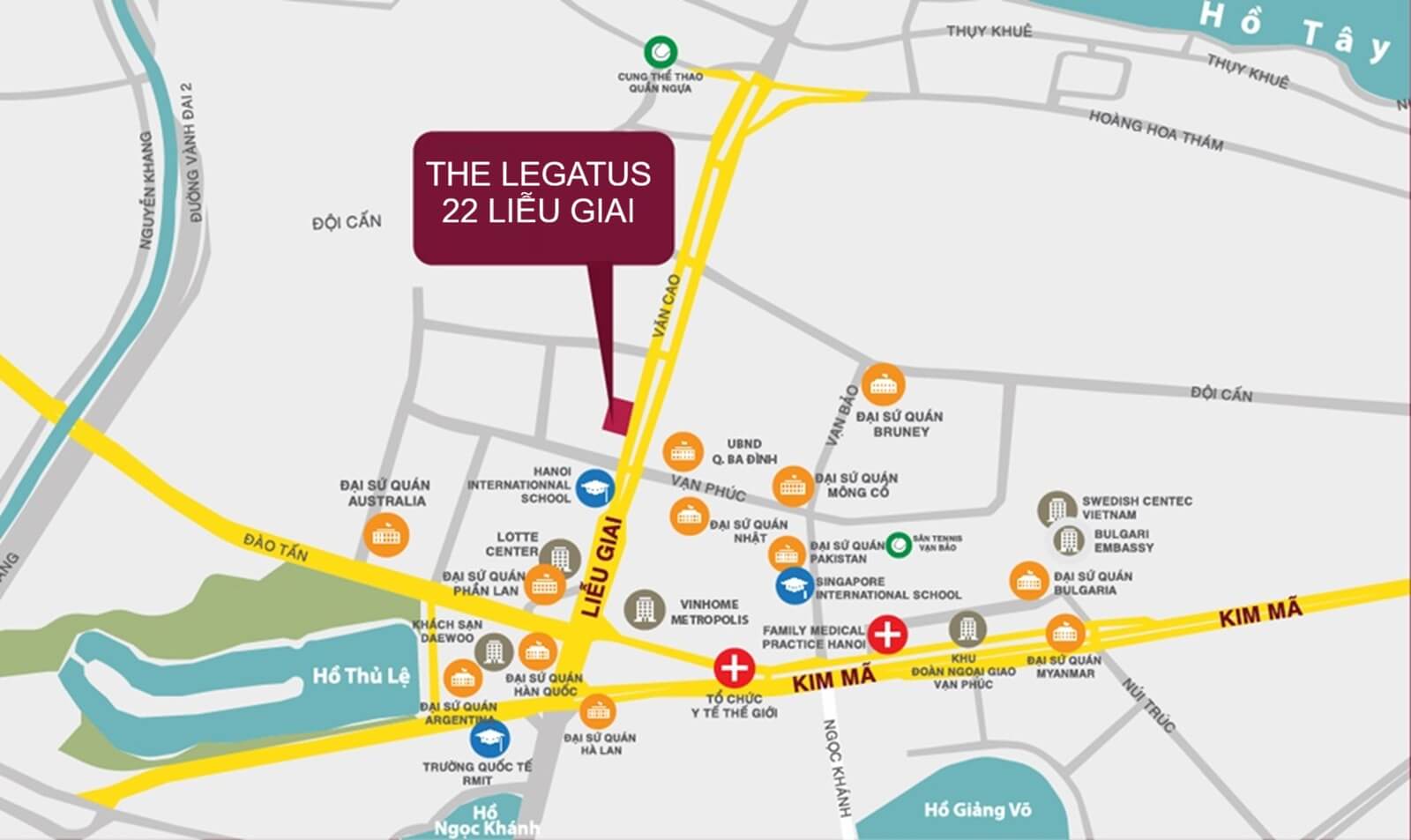 Vị trí The Legatus 22 Liễu Giai