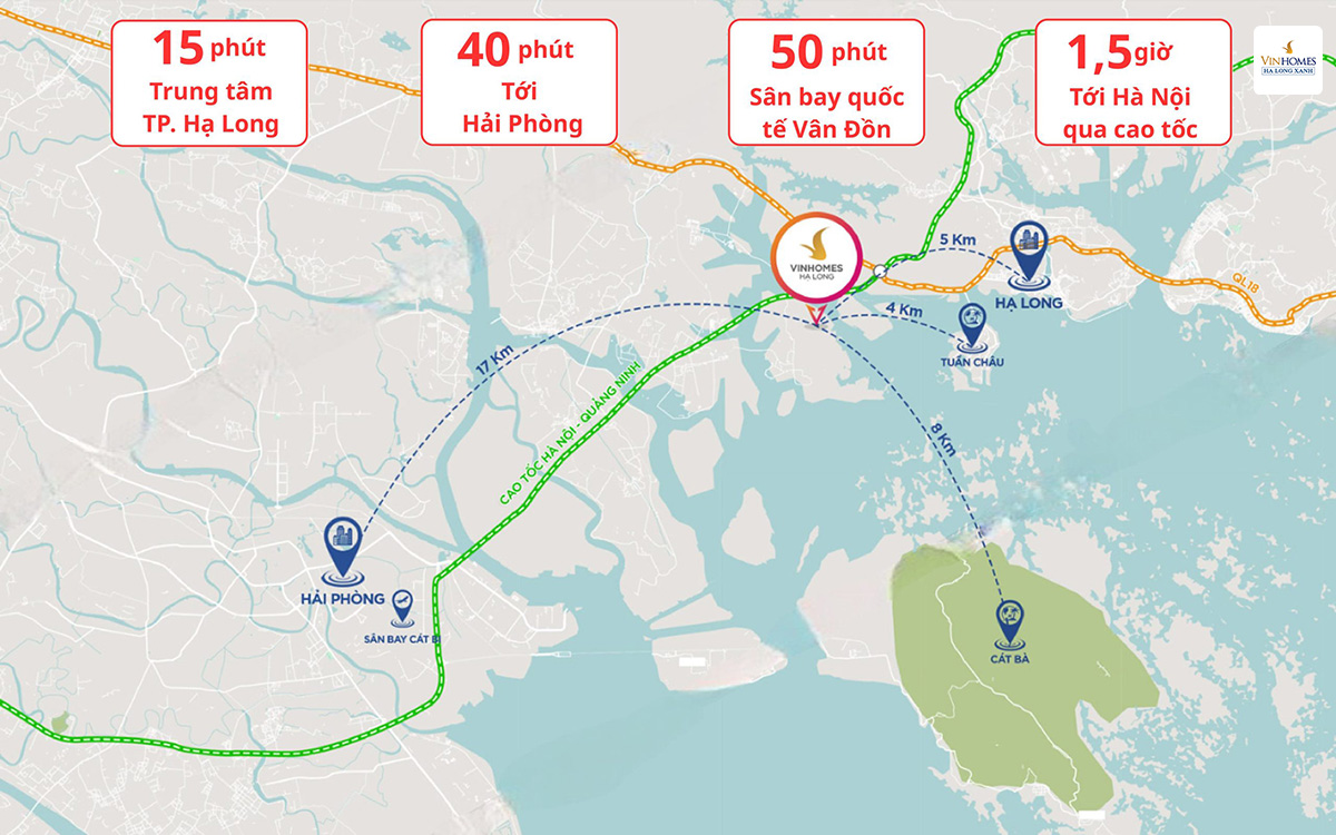 Vị trí Vinhomes Global Gate Hạ Long Xanh