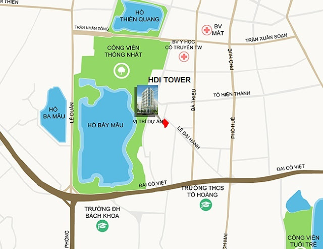 vị trí dự án HDI Tower