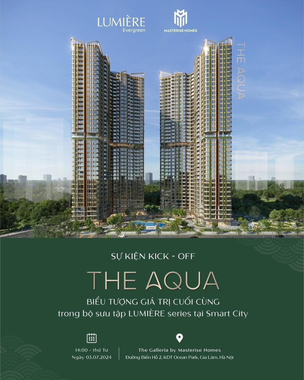Bán căn hộ tòa A1 The Aqua Masterise Lumière Evergreen