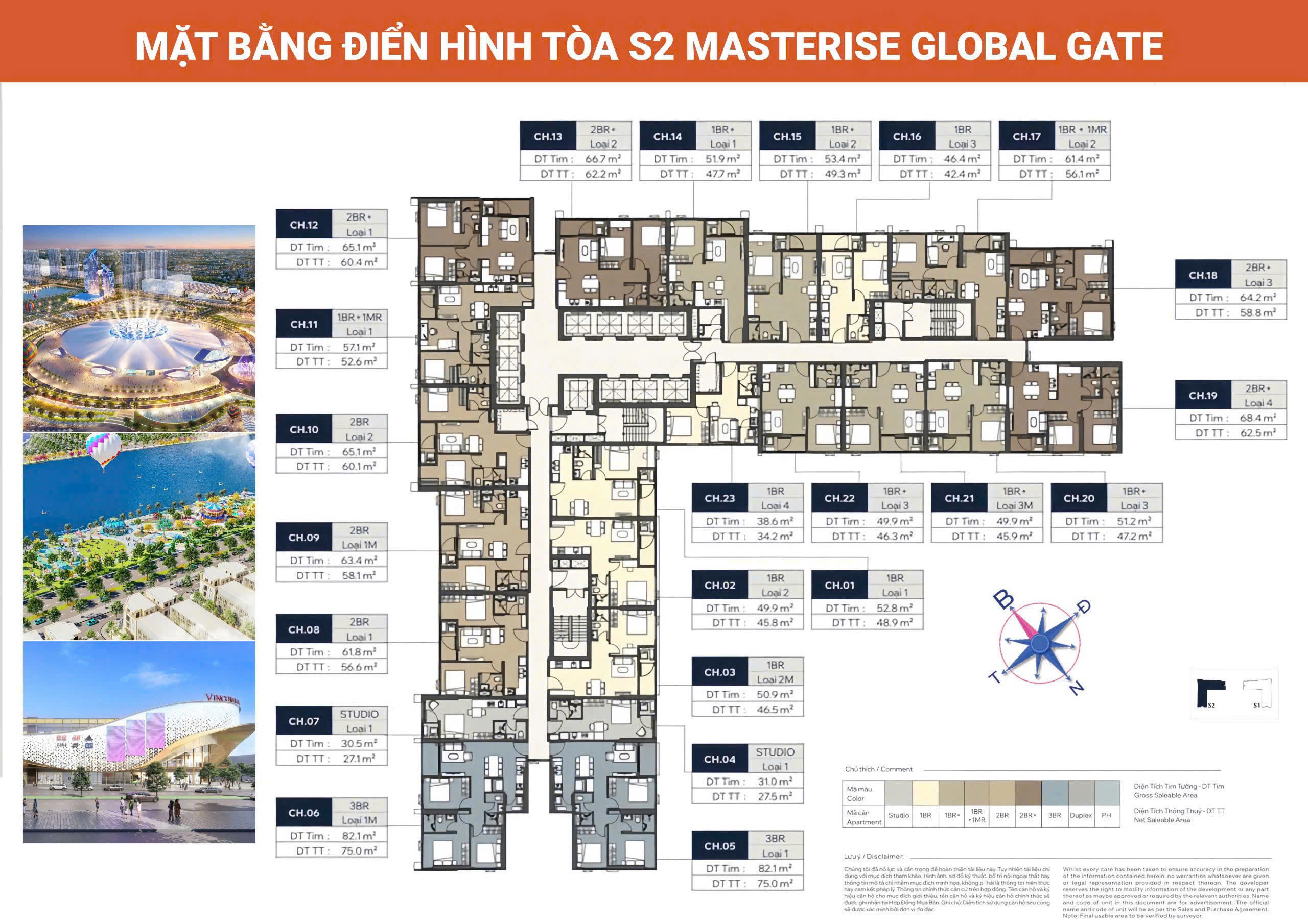 Mặt bằng thiết kế Masteri Sky Avenue Vinhomes Global Gate Cổ Loa
