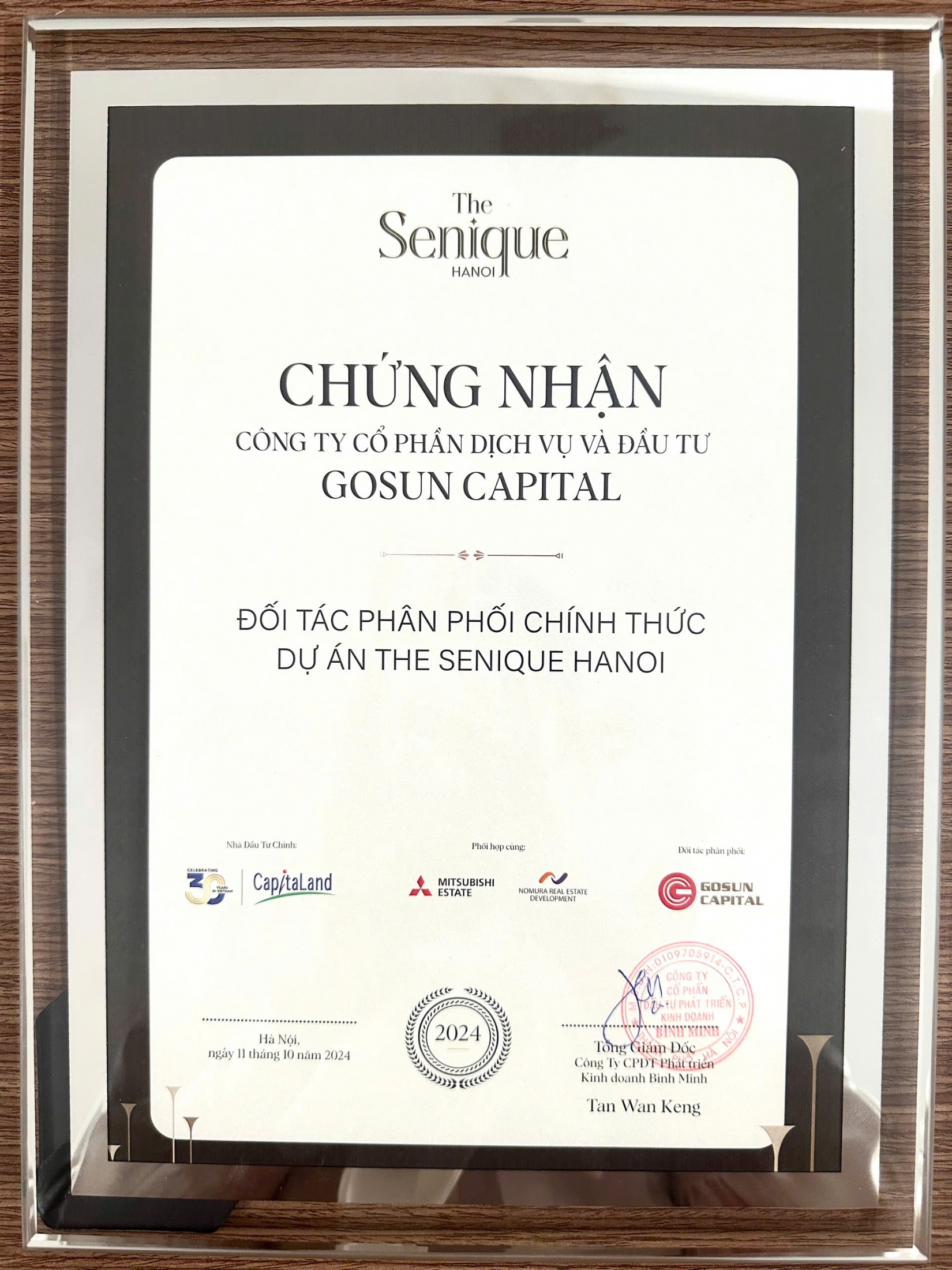 GOSUN CAPITAL đối tân phân phối The Senique Hanoi 