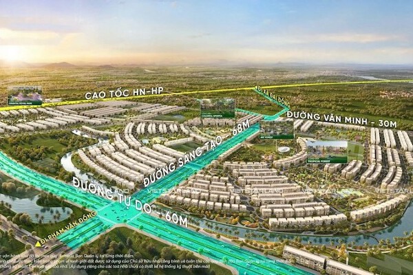 Cho thuê nhà liền kề khu MẶT TRỜI - Sunny Park Vinhomes Golden City Dương Kinh