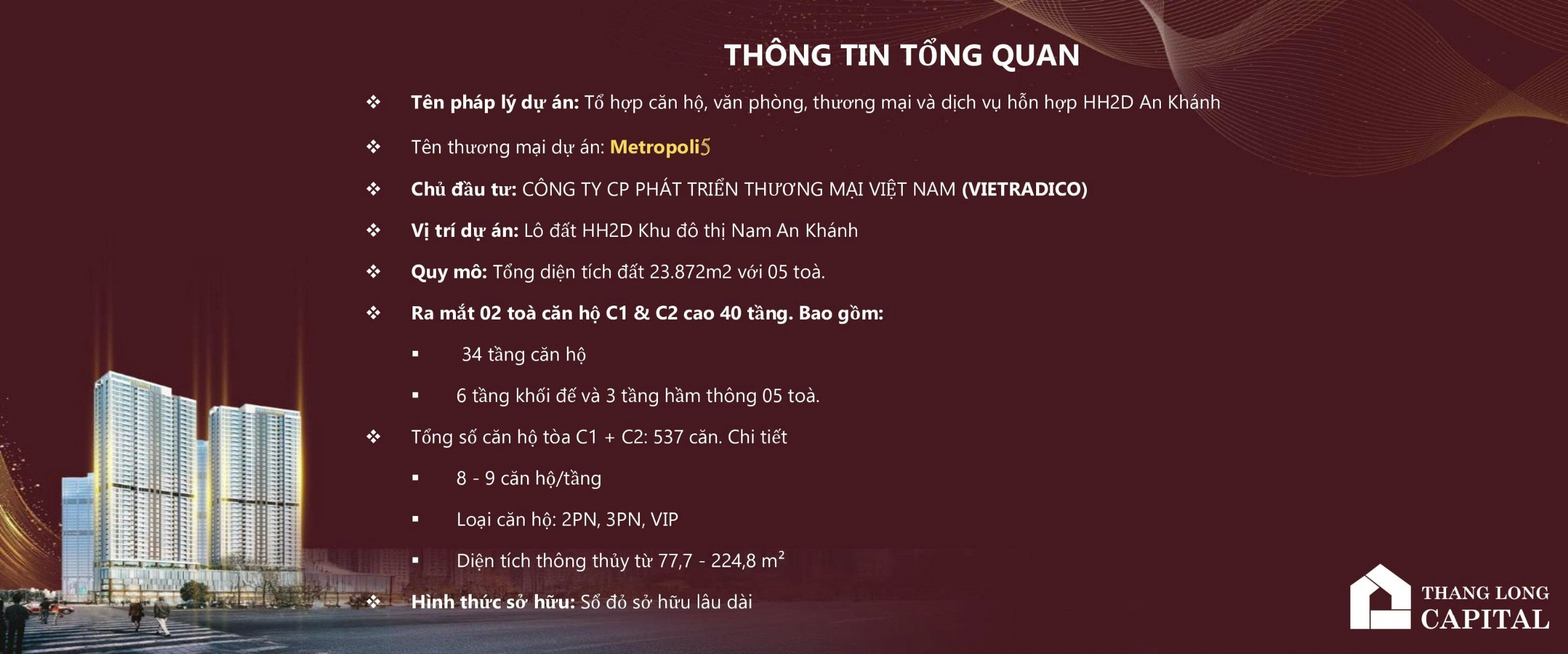 Tổng quan Metropoli5 Nam An Khánh 