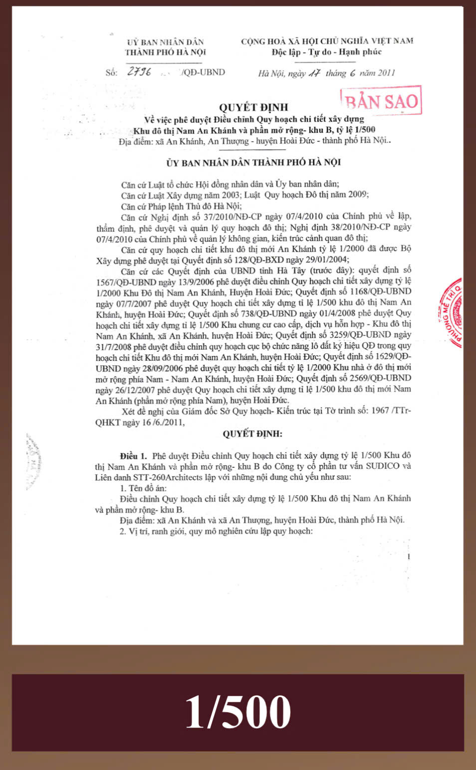 pháp lý Metropoli5 Nam An Khánh 