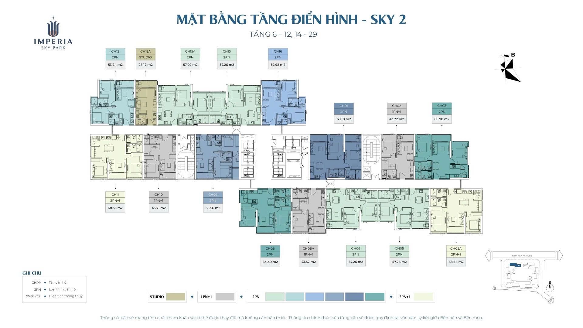 Mặt bằng thiết kế Imperia Sky Park Nam An Khánh và tư duy tổ chức không gian sống hiện đại